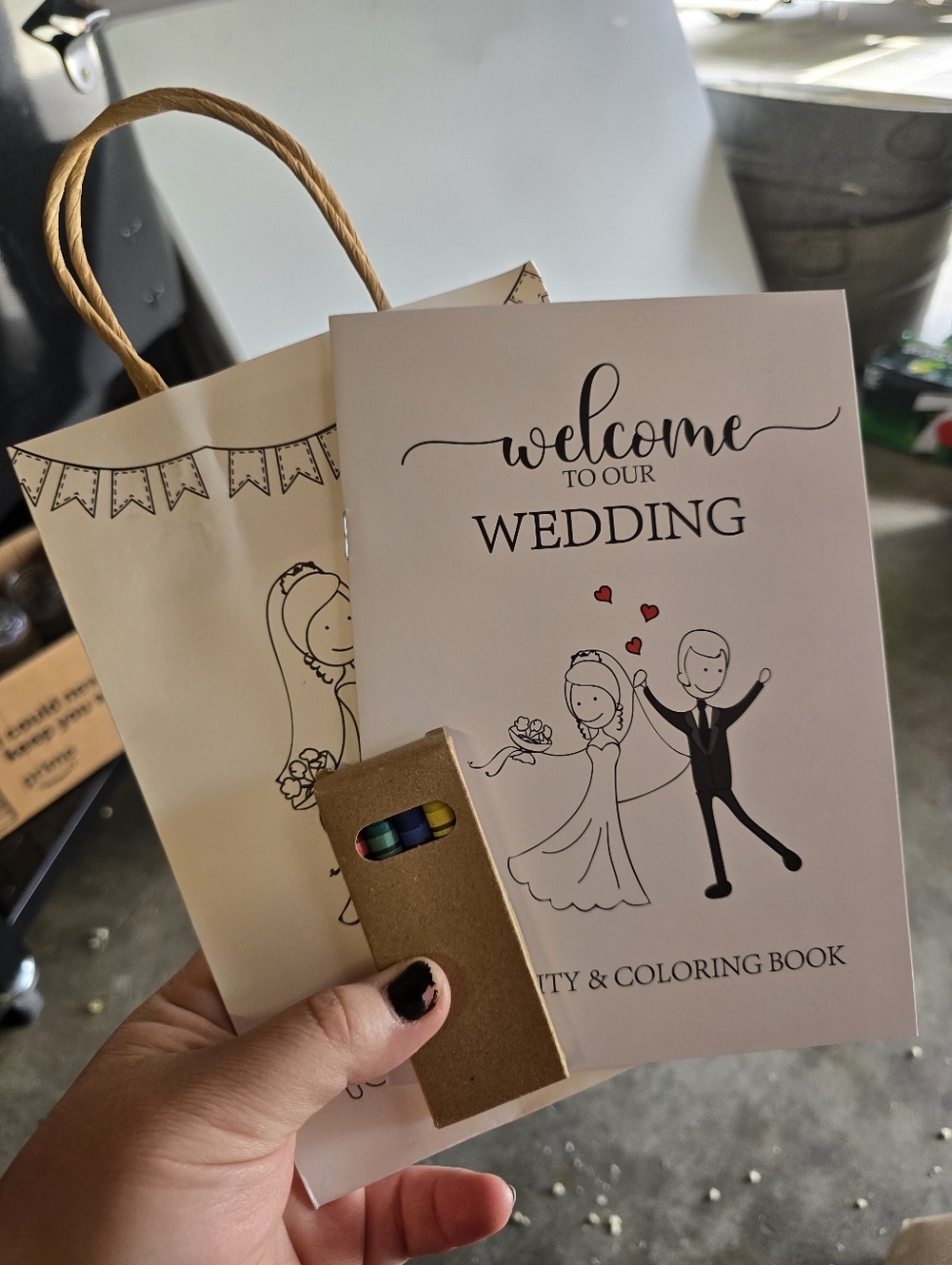 Kids Wedding Activity Book And Crayons Set